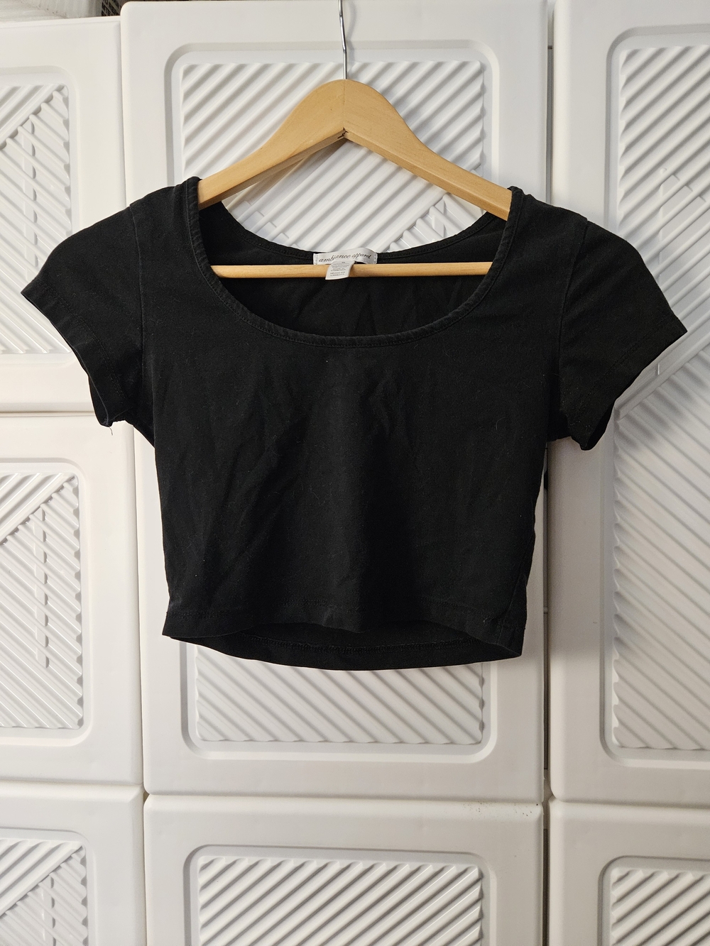 Ambiance Black Scoop Neck Crop Top